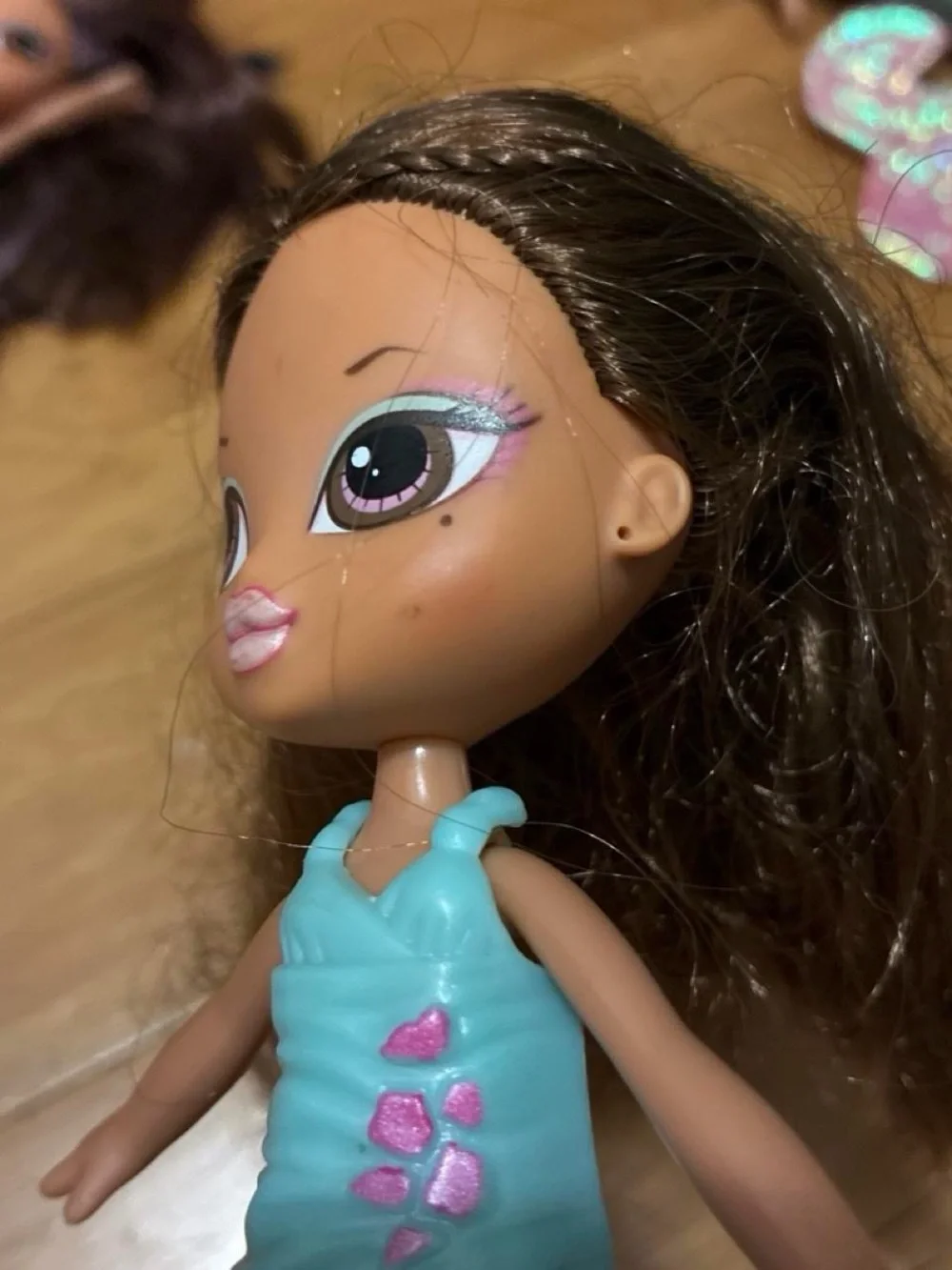 Fashion Play Doll in Turquoise Dress with Brown Hair